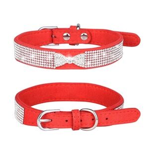 Red Rhinestone Dog Collar